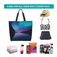 thumbnail image 6 of Bingfone Canvas Tote Bag for Women with Inner Pocket Aesthetic Cute Shopping Tote Bags Reusable Grocery Bags- Night At Lake Aurora, 6 of 8