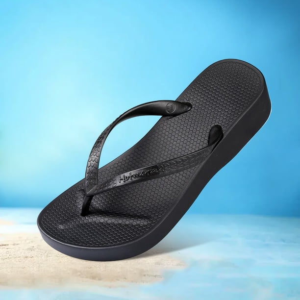 Sandalias de Playa para Mujer, Suela Gruesa Antideslizante para Piscina (36 Negro)