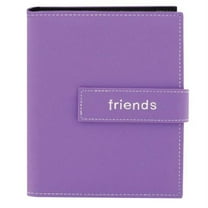 Pioneer Photo Albums 36-Pocket 5 by 7-Inch Embroidered "Friends" Strap Sewn Leatherette Cover Photo Album, Mini, Lavender