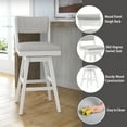 thumbnail image 3 of Hillsdale  Furniture Clarion Wood and Upholstered Swivel Stool, Sea White 42H x 18.75W x 25D; Seat Height: 30.5H Bar Height - 29-32 in., 3 of 5