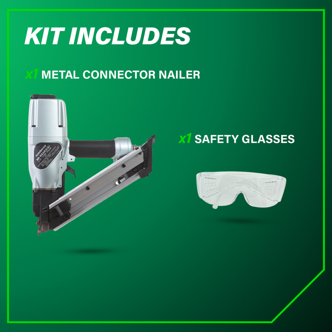 Metabo HPT Pneumatic Metal Connector Nailer, NR65AK2S
