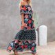 thumbnail image 1 of Vestido Largo Básico Impresión de vestido largo básico de gran tamaño para mujer elegante ropa diaria (negro L) Cgtredaw para Mujer Negro T XXL, 1 of 6