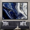 thumbnail image 2 of Alcohol Ink Art, Contemporary Printed Canvas, Silver Canvas Art, Shimmery Artwork, Abstract Canvas, Navy Blue Marble Art Canvas, Canvas Wall Decor - Gallery Wrapped, 2 of 9