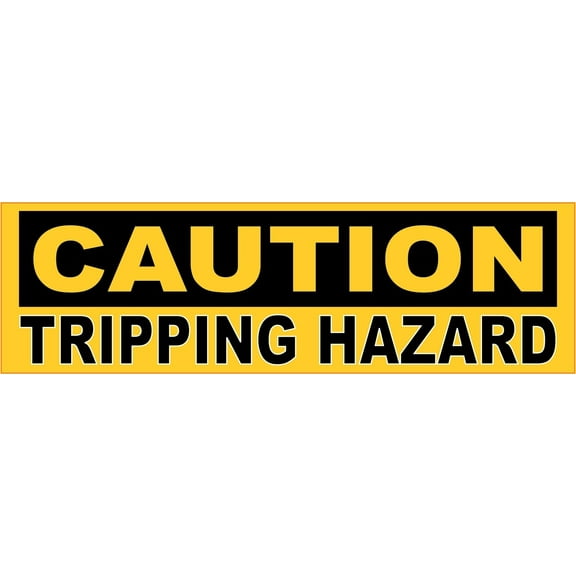 10in x 3in Caution Tripping Hazard Sticker
