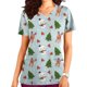 thumbnail image 1 of Fiudx Ofertas de La Semana Blusa de Manga Corta con Cuello En V para Mujer, Uniforme de Pascua con Bolsillos Impresos, Blusa de Enfermería, 1 of 5