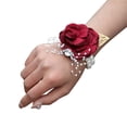 thumbnail image 2 of Fairnull Rose Wrist Corsage Boutonniere Fine Workmanship Rhinestone Corsage Elegant Wedding Flower Accessories, 2 of 11