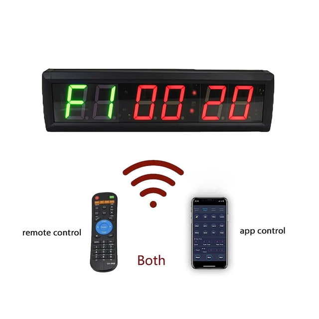 Remote Control Interval Gym Wall Timer for Home MODEL RB2B-2.3R, 1 Piece Metal Plate, 1-2.3 Inch