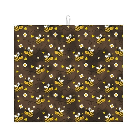 

Matuu Flying Furry Honey Bees for Dish Drying Mat for Kitchen Counter for Kitchen and Dining Kitchen Counter Accessories 16 x18