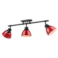 thumbnail image 1 of Golden Lighting 3602-3SF BLK-RD Duncan 3 Pistes Semi-Flush Légères avec Nuances Rouges&44; Noir, 1 of 1