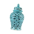 thumbnail image 4 of Jarrón de cerámica con diseño de jengibre, ideal como jarrón decorativo para oficina, fiestas y decoración del hogar. azul, 4 of 9