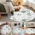 thumbnail image 5 of Round Rugs 3Ft, Sage Green Coastal Round Area Rug Washable Indoor Throw Carpet, Summer Beach Starfish Coral Nautical Small Non Slip Circle Rug for Bedroom Living Room Home Decor Aesthetic, 5 of 8