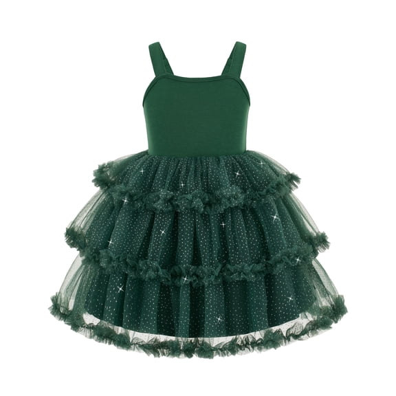 Arshiner Toddler Girls Tulle Dress Tiered Ruffle Fluffy Spaghetti Straps Tutu Dresses Summer Clothes