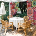 thumbnail image 4 of Outdoor Curtains for Patio Waterproof, Colorful Ethnic Outdoor Privacy Panels Grommet, Modern Abstract National Geometric Red Blackout Outside Curtains for Porch/Cabana 54"x95", 2 Panels, 4 of 8