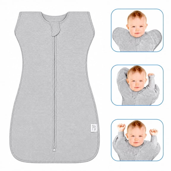Baby transitonal Sleep Sack Swaddle Sleepsack3-6Months Infant Sleeping Bag Wearable Blanket Sleepwear Grey
