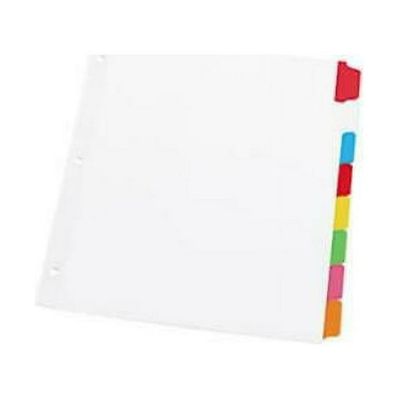 10PK Universal Deluxe Write-On/Erasable Tab Index, 8-Tab, 11 x 8.5, White, Assorted Tabs, 1 Set (20819)