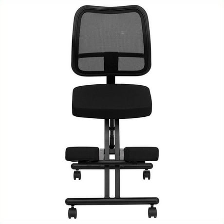 flash furniture mobile ergonomic kneeling office chair in black