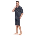 thumbnail image 2 of Ashford & Brooks Mens Woven Short Sleeve Pajama Shorts Set, Black/Grey/White, M, 2 of 5