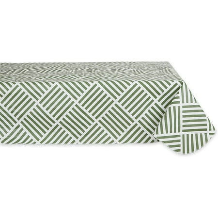 

Lumumanber Indoor/Outdoor Vinyl Tabletop Collection Grid Pattern Flannel Backed Tablecloth Rectangle 60x102 Artichoke Green