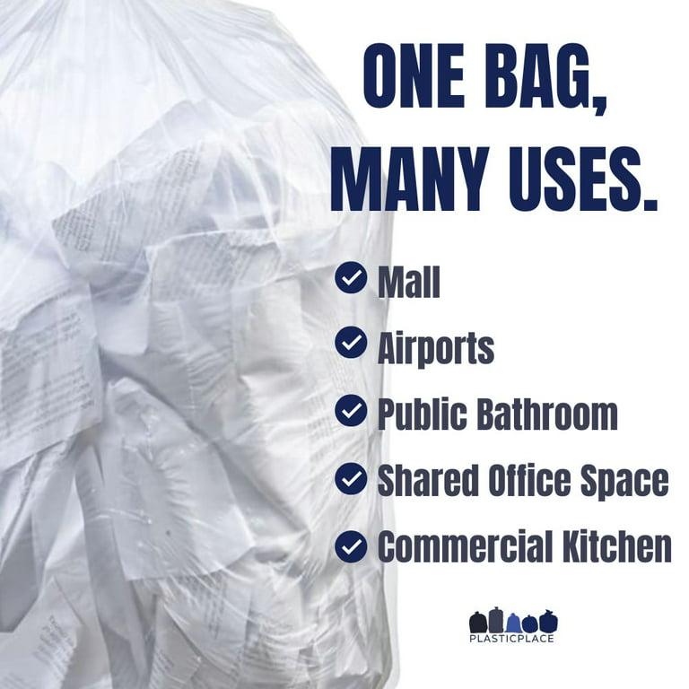 Plasticplace 40-45 Gallon Trash Bags, 2.3 mil, 40 inchw x 46 inchh, Black, 50 / Case