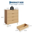 thumbnail image 3 of CazToi 32" Modern Fluted Dresser with 4 Drawers Narrow Wooden Chest Bedroom Closet Storage Organizer & TV Stand, 3 of 9