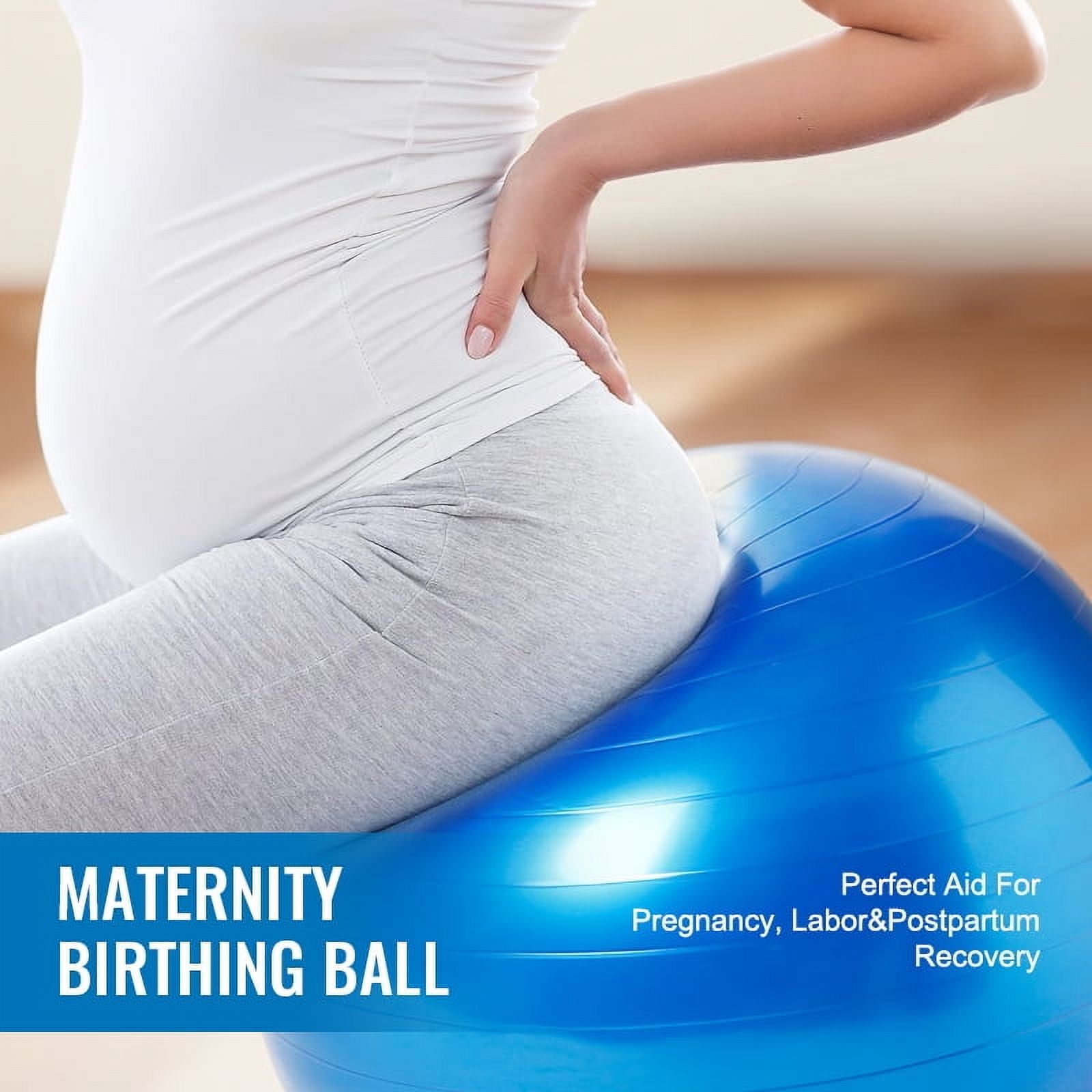 Wonder Maxi Exercise Ball - 65cm Extra Thick Yoga Ball Workout Pregnancy Ball for Fitness, Pilates, Birthing, Office Chair, and Home Gym (Red)