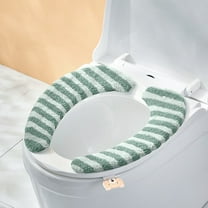 xaoyunyn Thickened Thermal Insulation Toilet Seat Cushion Set of Two Winter Warmth with One Sided Adhesive Installation for Universal Fit in Bathrooms