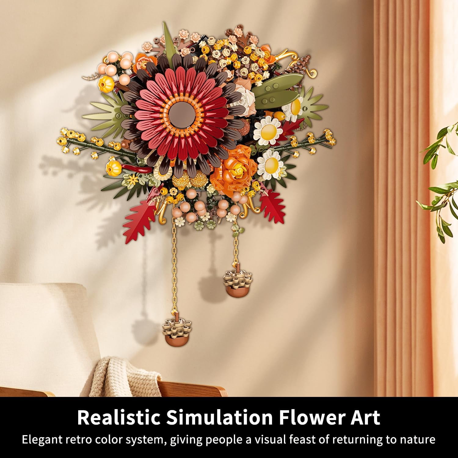 NAYIHOOP Dried Flower Bouquet Building Sets Home Decor for Adults Compatible with Lego