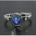 thumbnail image 2 of JewelryLoversZone 925 Sterling Silver Blue Star Sapphire Ring, Retro Design Ring Handmade Jewelry Perfect for Engagement, Wedding Silver 7, 2 of 5