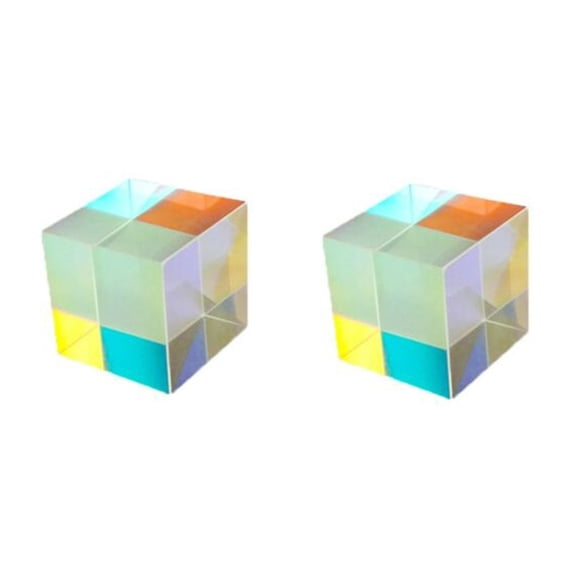XFGOU Educational dolls Toys and Hobbies 2pcs Six-Sided Dispersion Glass Cubes CMY Op- RGB Pr- Optical Education Education