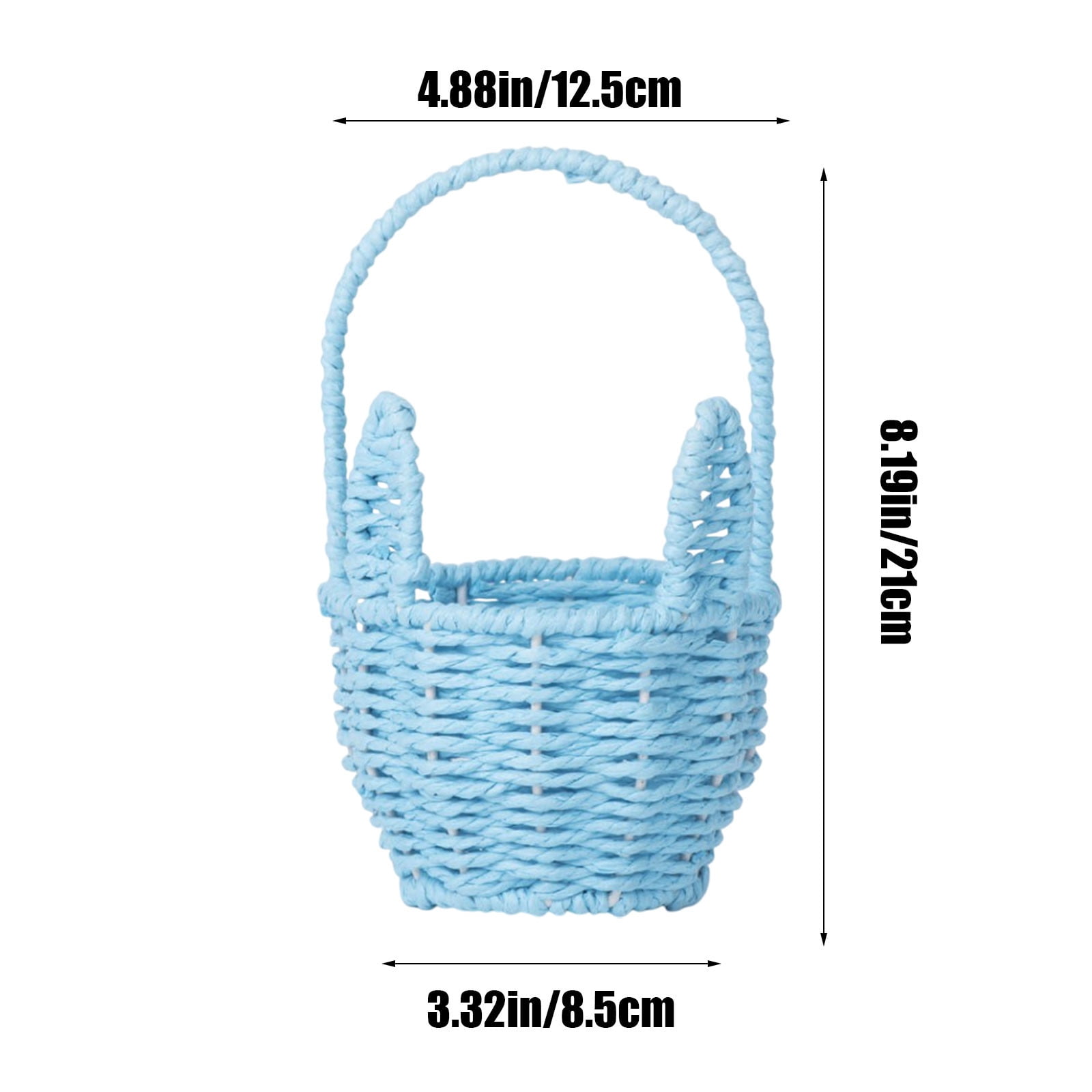 Fufafayo 5Pcs Easter Bunny Basket, Woven Bunny Storage Basket Tote Bag for Easter Eggs Candy, Boho Easter Decor,KidsEaster Gift Basket for Egg Hunt Party Home Decor