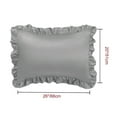 thumbnail image 3 of Set of 4 Satin Pillowcase Pillow Shams Oxford Pillowcase With Ruffled Decor For Skin And Hair Standard Grey, 3 of 7