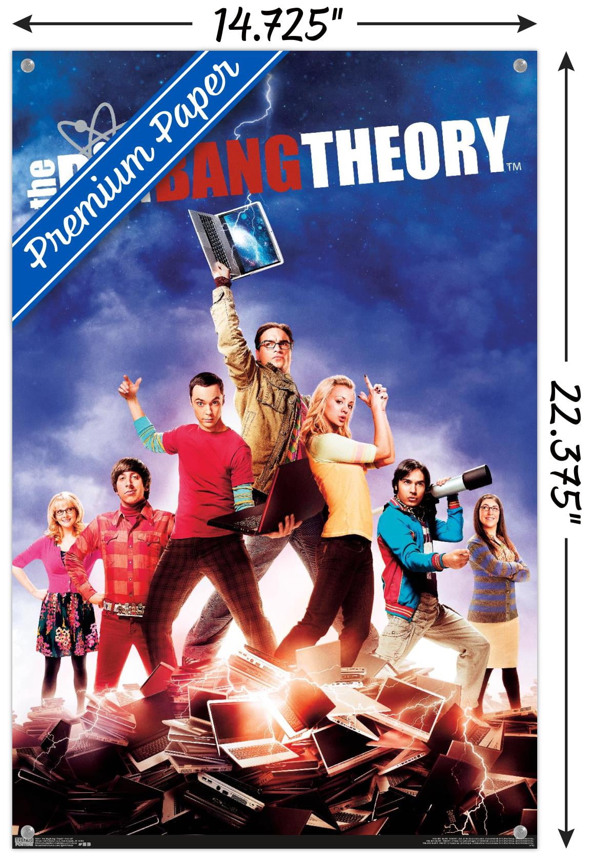 The Big Bang Theory - Key Art Wall Poster with Pushpins, 14.725" x 22.375"