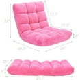 thumbnail image 2 of SAZYY Cushioned Floor Chair, 14-Position Adjustable Padded Lazy Recliner with Comfortable Back Support and Skin-Friendly Cover, Great for Reading, Playing Game, Meditating, Delightful Pink, 2 of 7