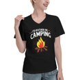 thumbnail image 2 of Camping I'D Rather Be Women'S V Neck T Shirts Black Small, 2 of 5