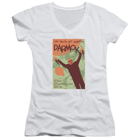 Star Trek Tng Season 5 Episode 2 Junior Women's V-Neck T-Shirt White