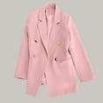 thumbnail image 2 of Double-Breasted Suit Blazers for Women Long Sleeve Loose Casual Outerwear Notch Lapel Trendy 2025 Business Jackets, 2 of 8