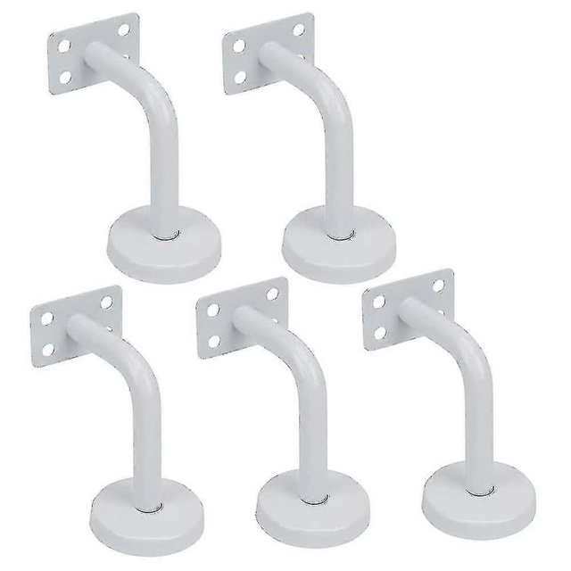 Set Of 5 White Stair Handrail Brackets, Stainless Steel Stair Railing Brackets, 60x80 Mm, For Stair Railings, Sill Or Balustrade Indoor And Outdoor