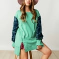 thumbnail image 3 of Xcmzpl Sweatshirts for Women Loose Fit Solid Color Round Neck Sweatshirt Trendy Pullover Tops Dressy Casual Long Sleeve Blouses Fall Fashion, 3 of 7