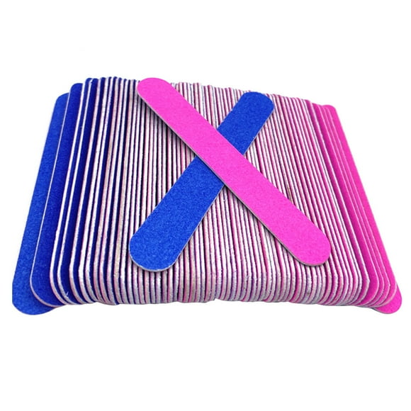 BRIGHTFUFU 100pcs 8cm Lima de uñas de doble cara Archivo de uñas de mujer Herramienta creativa de molienda de uñas