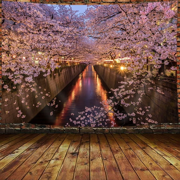 Japanese Tapestry, Japan Cherry Blossoms Tapestry, 60X40Inch, Japan Blossom Cherry Tapestry Wall Hanging, Romantic Floral Tree Tapestry for Bedroom Living Room