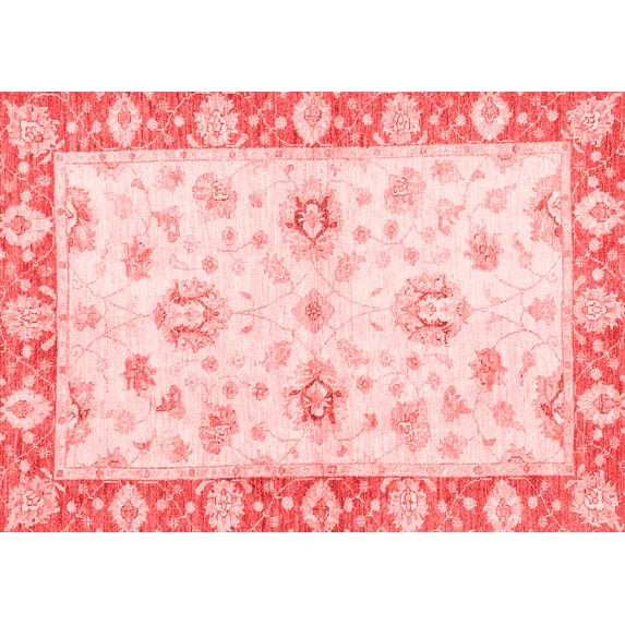 Ahgly Company Machine Washable Indoor Rectangle Oriental Red Traditional Area Rugs, 6' x 9'