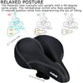thumbnail image 2 of Siège de Vélo Confortable Hommes Femmes C99 Mousse à Mémoire de Forme Rembourré Cuir Large Coussin de Selle de Vélo avec Feu Arrière, Imperméable, Double Ressort, Doux, Respirant, Convient à la Plupart des Vélos, Garantie 1 An, 2 of 7