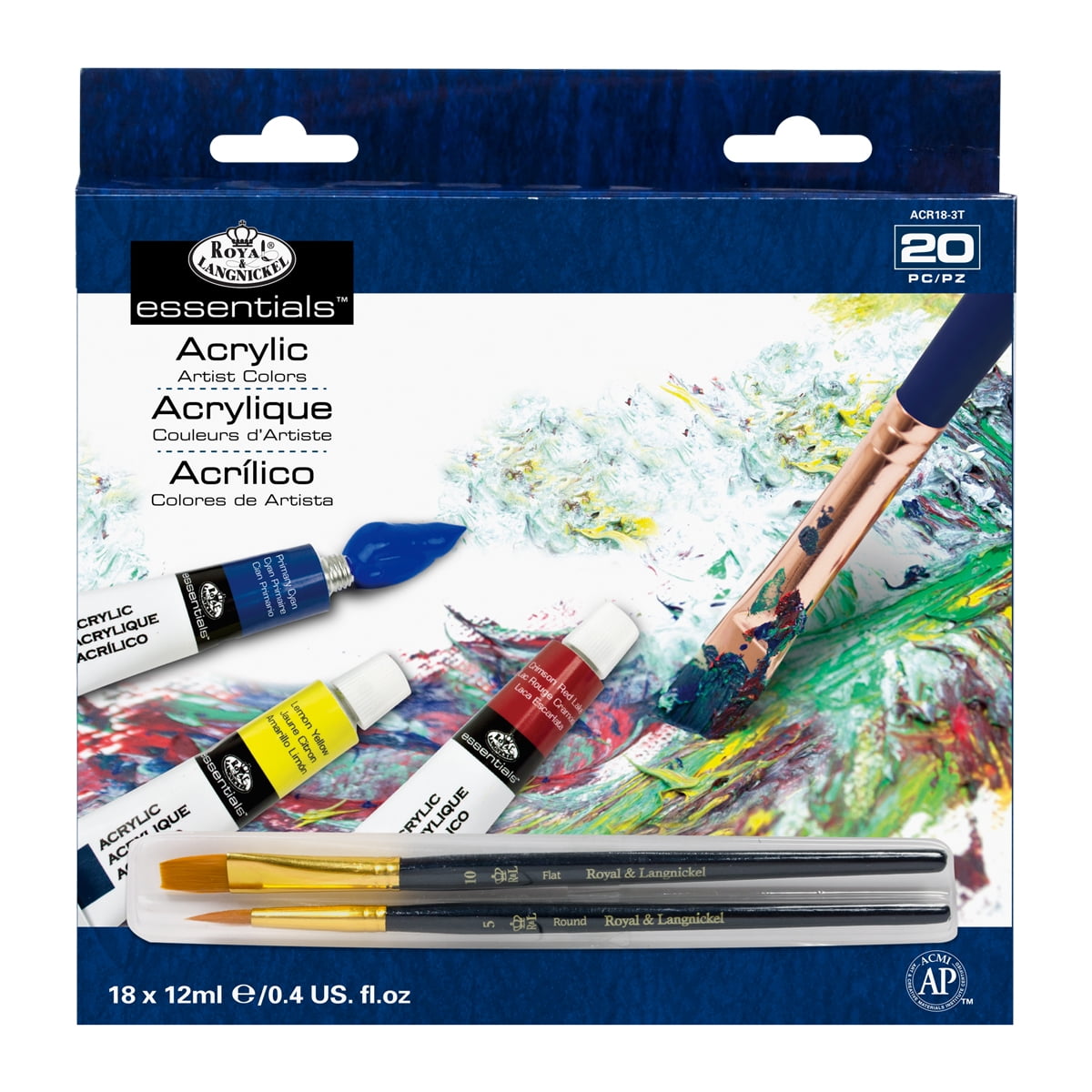 Royal & Langnickel Acrylic Paint, 18 Pack w/Brushes