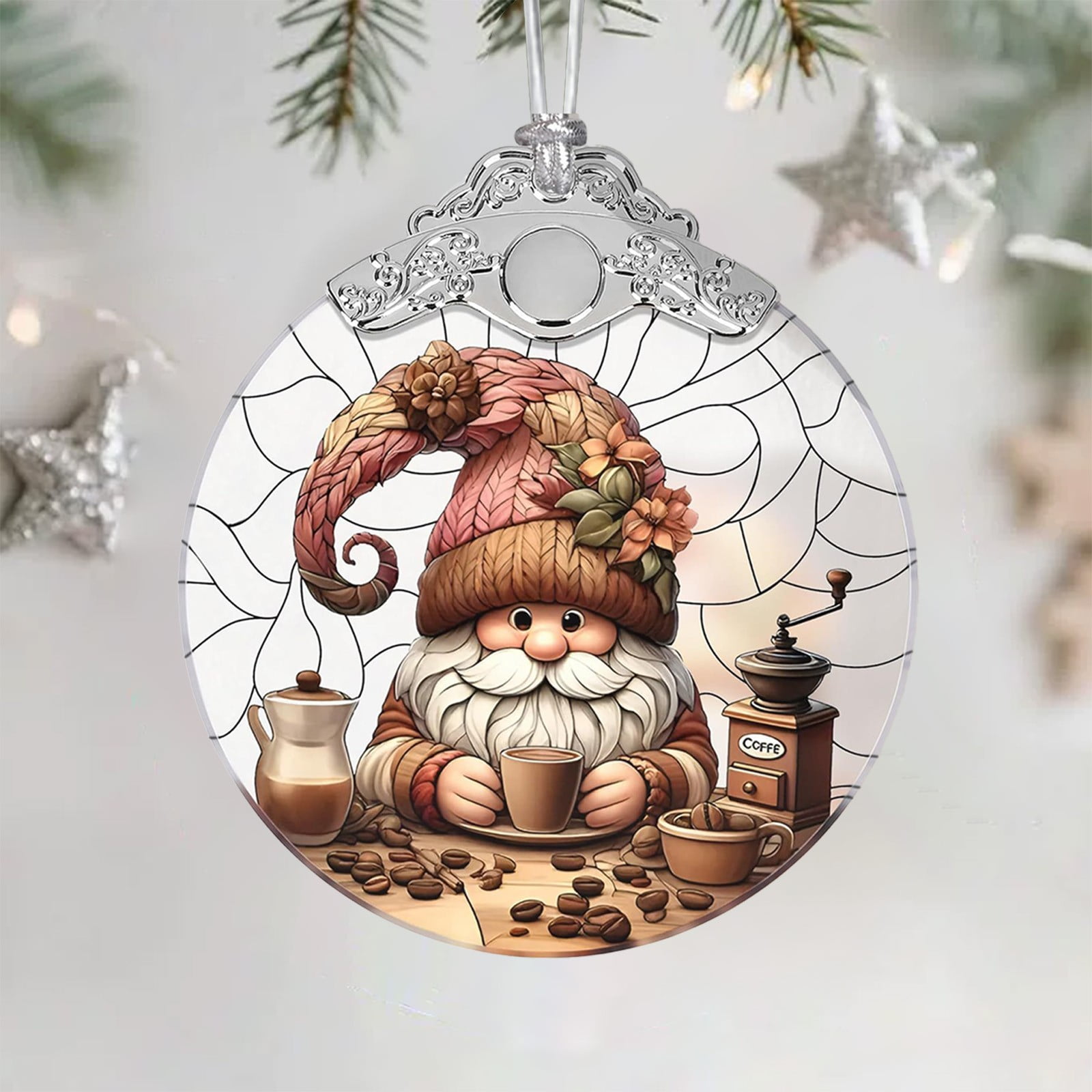 Décoration De Noël Kawaii Pour Petit Sapin De Noël Chaton Décoration Vintage En Acrylique Renne Décorations Pendentifs Craft Tasse à Thé Chat Nouvel An Fournitures De Noël