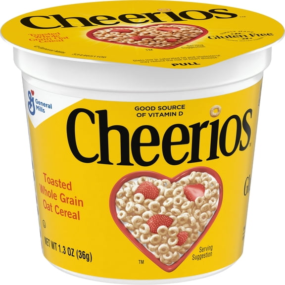 Original Cheerios Heart Healthy Cereal Cup, 1.3 OZ (Pack 10)