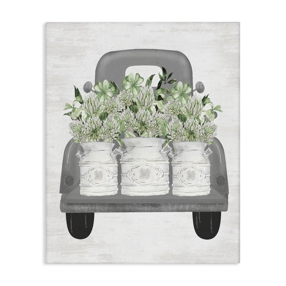 Stupell Industries Farmhouse Pickup Truck with Greenery Canvas Art, 24 x 30, by Lettered and Lined