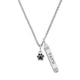 thumbnail image 1 of Delight Jewelry Silvertone Mini Translucent Black Paw Silvertone Believe Faith Prayer Hope Bar Charm Necklace, 23", 1 of 4