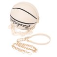 thumbnail image 2 of Basketball Shape Shoulder Bag PU Leather for Women Girls Multifunctional Use with Large Capacity Top Zipper Closure for Daily Items, 2 of 7