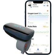 Oxygen Monitor for Finger,Bluetooth Pulse Oximeter with Smart Audio Reminder,Overnight Sleep Monitor for Home Use,Free App for iOS and Android
