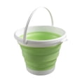thumbnail image 2 of Cubo plegable para lavado de autos, cubo ahorrador de 3 l con asa, cesta de lavandería para limpieza de jardín interior y exterior. Blanco Verde, 2 of 9